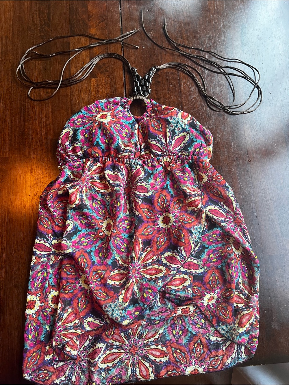 No Boundaries Pink Red Multicolor Floral Halter Shoulder Bag